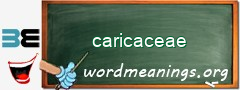 WordMeaning blackboard for caricaceae